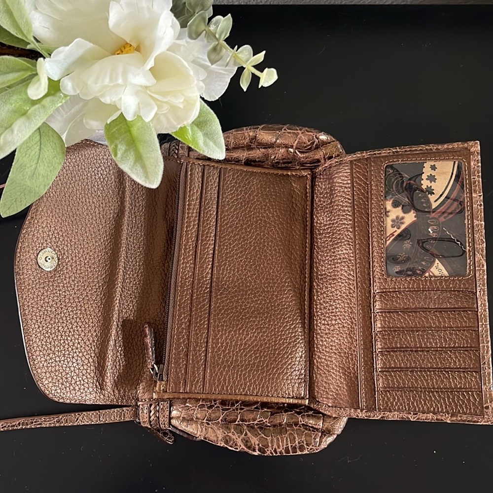 Brighton Bronze Croc Embossed Crossbody - Picture 4 of 10